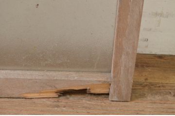 アンティーク建具　銀モールガラス入り!　温かみのある雰囲気が魅力のガラス窓1枚(ガラス戸、引き戸)(R-071237)