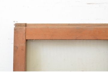 アンティーク建具　銀モールガラス入り!　温かみのある雰囲気が魅力のガラス窓1枚(ガラス戸、引き戸)(R-071237)