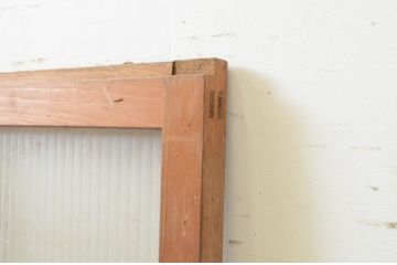 アンティーク建具　銀モールガラス入り!　温かみのある雰囲気が魅力のガラス窓1枚(ガラス戸、引き戸)(R-071237)