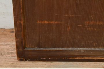 アンティーク建具　杉材　昭和レトロな雰囲気漂う飾り付き引き戸1枚(板戸、ガラス戸、格子戸)(R-071239)