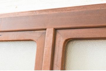 アンティーク建具　横桟付き　ノスタルジックな雰囲気漂うガラス戸1枚(板戸、引き戸)(R-071240)