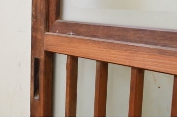 アンティーク建具　腰板栗材　風情のある佇まいが魅力的な格子入りガラス戸2枚セット(引き戸、格子戸、ガラス帯戸)(R-071241)