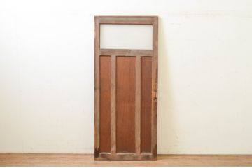 アンティーク建具　どこか懐かしい雰囲気を感じるガラス入り扉1枚(木製扉、ドア)(R-071244)