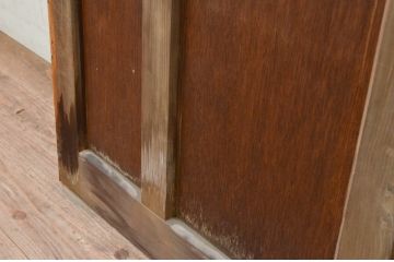 アンティーク建具　どこか懐かしい雰囲気を感じるガラス入り扉1枚(木製扉、ドア)(R-071244)