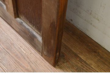 アンティーク建具　どこか懐かしい雰囲気を感じるガラス入り扉1枚(木製扉、ドア)(R-071244)