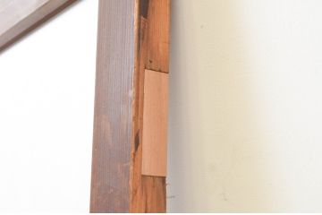 アンティーク建具　どこか懐かしい雰囲気を感じるガラス入り扉1枚(木製扉、ドア)(R-071244)