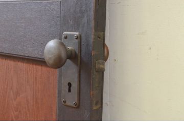 アンティーク建具　大正ロマン　古い洋館のドア1枚(扉、木製扉、玄関ドア)(R-071246)