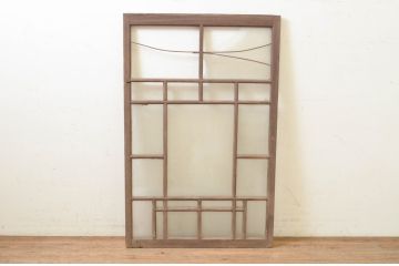 アンティーク建具　大正ロマンな空間作りにおすすめのガラス窓1枚(引き戸、ガラス戸)(R-071248)