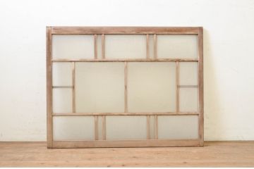 アンティーク建具　大正ロマンな空間を演出するFIX窓1枚(ガラス欄間、明り取り、明かり取り、フィックス、ガラス窓、嵌め殺し)(R-071250)