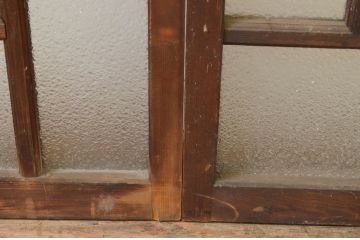 アンティーク建具　大正ロマン　古い木味が魅力的なガラス窓4枚セット(引き戸、ガラス戸)(R-071251)