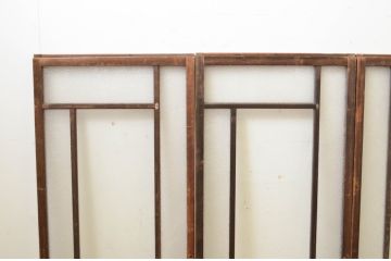 アンティーク建具　大正ロマン　古い木味が魅力的なガラス窓4枚セット(引き戸、ガラス戸)(R-071251)