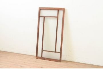 アンティーク建具　大正ロマン　古い木味が魅力的なガラス窓1枚(引き戸、ガラス戸)(R-071252)