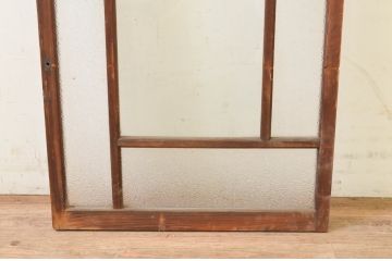 アンティーク建具　大正ロマン　古い木味が魅力的なガラス窓1枚(引き戸、ガラス戸)(R-071252)
