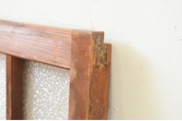 アンティーク建具　大正ロマン　古い木味が魅力的なガラス窓1枚(引き戸、ガラス戸)(R-071252)