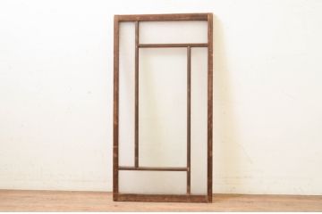 アンティーク建具　大正ロマン　古い木味が魅力的なガラス窓1枚(引き戸、ガラス戸)(R-071252)