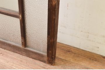 アンティーク建具　大正ロマン　古い木味が魅力的なガラス窓1枚(引き戸、ガラス戸)(R-071252)