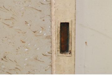 アンティーク建具　大正ロマン　美しいプレスガラス入りガラス窓2枚セット(ガラス戸、引き戸)(R-071253)