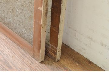 アンティーク建具　大正ロマン　美しいプレスガラス入りガラス窓2枚セット(ガラス戸、引き戸)(R-071253)
