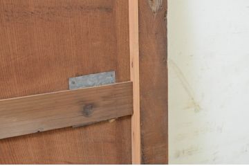 アンティーク建具　総欅(ケヤキ)材　経年を感じさせる木味が魅力の板戸窓2枚セット(引き戸)(R-071254)