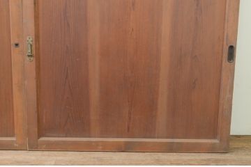 アンティーク建具　杉材　経年を感じさせる木味が魅力の板戸窓2枚セット(引き戸)(R-071255)