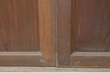 アンティーク建具　杉材　経年を感じさせる木味が魅力の板戸窓2枚セット(引き戸)(R-071255)