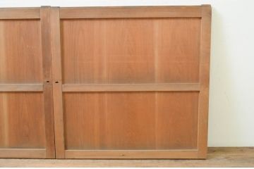 アンティーク建具　杉材　経年を感じさせる木味が魅力の板戸窓2枚セット(引き戸)(R-071255)