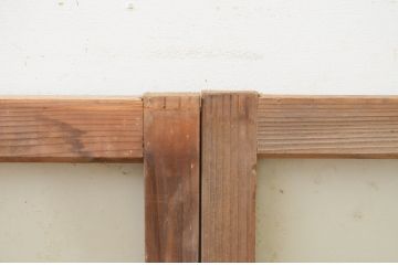 アンティーク建具　古い木味が魅力的なガラス窓2枚セット(引き戸、ガラス戸)(R-071257)