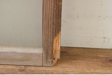アンティーク建具　古い木味が魅力的なガラス窓2枚セット(引き戸、ガラス戸)(R-071257)
