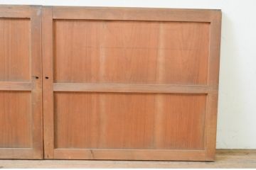 アンティーク建具　杉材　どこか懐かしい雰囲気漂う板戸窓2枚セット(引き戸)(R-071259)
