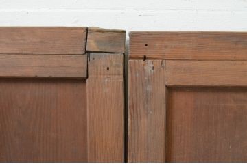 アンティーク建具　杉材　どこか懐かしい雰囲気漂う板戸窓2枚セット(引き戸)(R-071260)