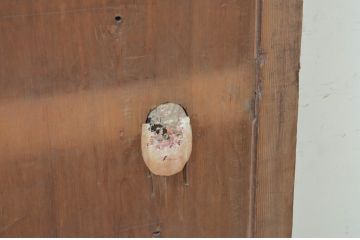 アンティーク建具　杉材　どこか懐かしい雰囲気漂う板戸窓2枚セット(引き戸)(R-071260)