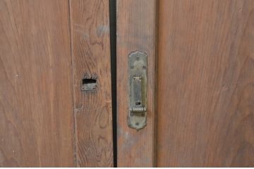 アンティーク建具　杉(スギ)材　どこか懐かしい雰囲気漂う板戸窓2枚セット(引き戸)(R-071261)
