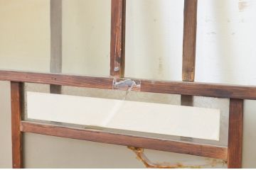 アンティーク建具　大正ロマン　ノスタルジックな雰囲気溢れるガラス窓2枚セット(引き戸、ガラス戸)(R-071263)