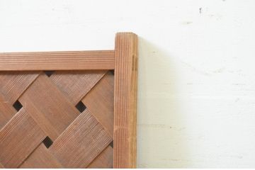 アンティーク建具　編み目が素敵な古い茶室の網代扉1枚(ドア、引き戸、くぐり戸、潜戸、潜り戸、編み戸)(R-071264)