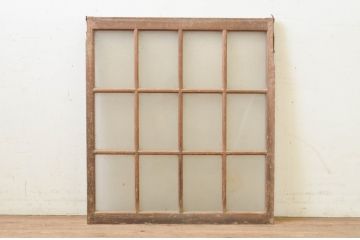 アンティーク建具　レトロな空間作りにおすすめなガラス窓1枚(ガラス扉、嵌め殺し、FIX窓、フィックス)(R-071265)