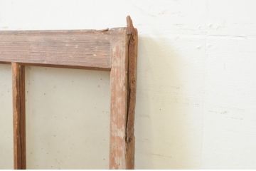 アンティーク建具　レトロな空間作りにおすすめなガラス窓1枚(ガラス扉、嵌め殺し、FIX窓、フィックス)(R-071265)
