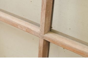 アンティーク建具　経年を感じさせる古い木味が魅力のFIX窓1枚(ガラス窓、嵌め殺し、フィックス)(R-071266)