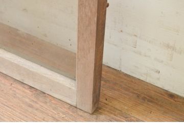アンティーク建具　経年を感じさせる古い木味が魅力のFIX窓1枚(ガラス窓、嵌め殺し、フィックス)(R-071266)