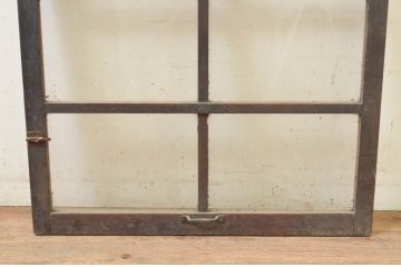 アンティーク建具　経年を感じさせる古い木味が魅力のFIX窓1枚(ガラス窓、嵌め殺し、フィックス)(R-071266)