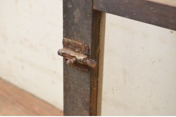 アンティーク建具　経年を感じさせる古い木味が魅力のFIX窓1枚(ガラス窓、嵌め殺し、フィックス)(R-071266)