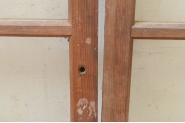 アンティーク建具　レトロな空間作りにおすすめなガラス窓2枚セット(引き戸、ガラス戸)(R-071267)