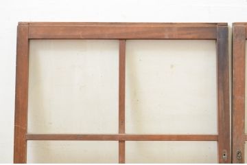 アンティーク建具　レトロな空間作りにおすすめなガラス窓2枚セット(引き戸、ガラス戸)(R-071267)