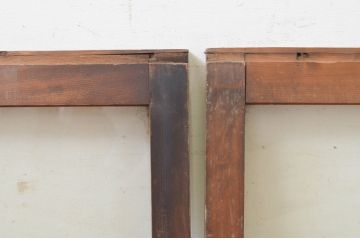 アンティーク建具　レトロな空間作りにおすすめなガラス窓2枚セット(引き戸、ガラス戸)(R-071267)