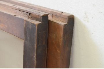 アンティーク建具　レトロな空間作りにおすすめなガラス窓2枚セット(引き戸、ガラス戸)(R-071267)