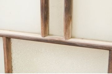 アンティーク建具　大正ロマン　どこか懐かしい雰囲気漂うガラス窓4枚セット(引き戸、ガラス戸)(R-071268)