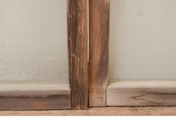 アンティーク建具　大正ロマン　どこか懐かしい雰囲気漂うガラス窓4枚セット(引き戸、ガラス戸)(R-071268)