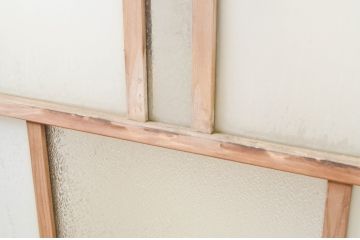 アンティーク建具　大正ロマン　どこか懐かしい雰囲気漂うガラス窓4枚セット(引き戸、ガラス戸)(R-071268)