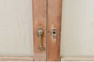 アンティーク建具　大正ロマン　どこか懐かしい雰囲気漂うガラス窓4枚セット(引き戸、ガラス戸)(R-071268)