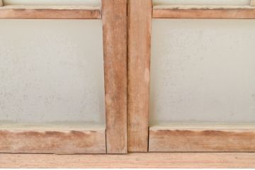 アンティーク建具　大正ロマン　どこか懐かしい雰囲気漂うガラス窓4枚セット(引き戸、ガラス戸)(R-071268)