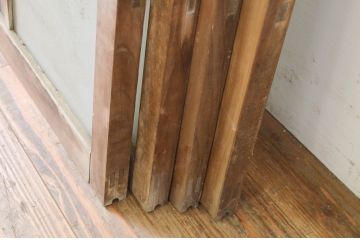 アンティーク建具　大正ロマン　どこか懐かしい雰囲気漂うガラス窓4枚セット(引き戸、ガラス戸)(R-071268)